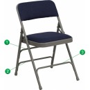 Flash Furniture HERCULES Series Curved Triple Braced & Quad Hinged Navy Fabric Upholstered Metal Folding Chair [HA-MC309AF-NVY-GG] width=