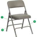 Flash Furniture HERCULES Series Curved Triple Braced & Quad Hinged Gray Vinyl Upholstered Metal Folding Chair [HA-MC309AV-GY-GG] width=