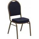 Flash Furniture HERCULES Series Dome Back Stacking Banquet Chair with Navy Patterned Fabric and 2.5'' Thick Seat - Gold Frame [FD-C03-ALLGOLD-H203774-GG] width=