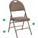 Flash Furniture HERCULES Series Extra Large Ultra-Premium Triple Braced Beige Fabric Metal Folding Chair with Easy-Carry Handle [HA-MC705AF-3-BGE-GG] width=
