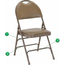 Flash Furniture HERCULES Series Extra Large Ultra-Premium Triple Braced Beige Vinyl Metal Folding Chair with Easy-Carry Handle [HA-MC705AV-3-BGE-GG] width=