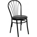 Flash Furniture HERCULES Series Fan Back Metal Chair - Black Vinyl Seat [XU-698B-BLKV-GG] width=