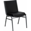 Flash Furniture HERCULES Series Heavy Duty, 3'' Thickly Padded, Black Vinyl Upholstered Stack Chair [XU-60153-BK-VYL-GG] width=