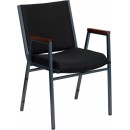 Flash Furniture HERCULES Series Heavy Duty, 3'' Thickly Padded, Black Patterned Upholstered Stack Chair with Arms [XU-60154-BK-GG] width=