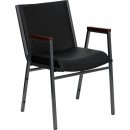 Flash Furniture HERCULES Series Heavy Duty, 3'' Thickly Padded, Black Vinyl Upholstered Stack Chair with Arms [XU-60154-BK-VYL-GG] width=