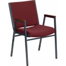 Flash Furniture HERCULES Series Heavy Duty, 3'' Thickly Padded, Burgundy Patterned Upholstered Stack Chair with Arms [XU-60154-BY-GG] width=