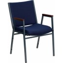 Flash Furniture HERCULES Series Heavy Duty, 3'' Thickly Padded, Navy Patterned Upholstered Stack Chair with Arms [XU-60154-NVY-GG] width=