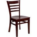 Flash Furniture HERCULES Series Mahogany Finished Ladder Back Wooden Restaurant Chair [XU-DGW0005LAD-MAH-GG] width=