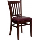 Flash Furniture HERCULES Series Mahogany Finished Vertical Slat Back Wooden Restaurant Chair with Burgundy Vinyl Seat [XU-DGW0008VRT-MAH-BURV-GG] width=