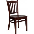 Flash Furniture HERCULES Series Mahogany Finished Vertical Slat Back Wooden Restaurant Chair [XU-DGW0008VRT-MAH-GG] width=