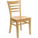 Flash Furniture HERCULES Series Natural Wood Finished Ladder Back Wooden Restaurant Chair [XU-DGW0005LAD-NAT-GG] width=