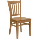 Flash Furniture HERCULES Series Natural Wood Finished Vertical Slat Back Wooden Restaurant Chair [XU-DGW0008VRT-NAT-GG] width=