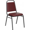 Flash Furniture HERCULES Series Trapezoidal Back Stacking Banquet Chair with Burgundy Vinyl and 1.5'' Thick Seat - Silver Vein Frame [FD-BHF-2-BY-VYL-GG] width=