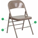 Flash Furniture HERCULES Series Triple Braced & Quad Hinged Beige Metal Folding Chair [HF3-MC-309AS-BGE-GG] width=