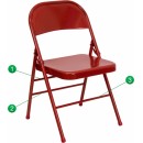 Flash Furniture HERCULES Series Triple Braced & Quad Hinged Red Metal Folding Chair [HF3-MC-309AS-RED-GG] width=