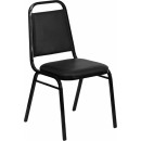 Flash Furniture HERCULES Series Upholstered Stack Chair with Trapezoidal Back and a 1.5'' Padded Foam Seat - Black Vinyl with Black Frame [FD-BHF-2-GG] width=