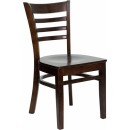 Flash Furniture HERCULES Series Walnut Finished Ladder Back Wooden Restaurant Chair [XU-DGW0005LAD-WAL-GG] width=