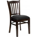 Flash Furniture HERCULES Series Walnut Finished Vertical Slat Back Wooden Restaurant Chair with Black Vinyl Seat [XU-DGW0008VRT-WAL-BLKV-GG] width=