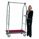 Aarco LC-2C  Bellman's Luggage Cart, Chrome with Carpeted Bed width=
