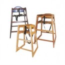 Winco CHH-103 Mahogany Finish Wooden Stacking High Chair, Unassembled width=