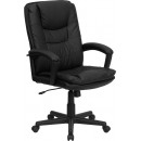 Flash Furniture High Back Black Leather Executive Swivel Office Chair [BT-2921-BK-GG] width=