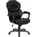 Flash Furniture High Back Black Leather Executive Office Chair with Leather Padded Loop Arms [GO-901-BK-GG] width=