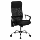Flash Furniture High Back Black Split Leather Chair with Mesh Back [BT-905-GG] width=