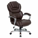 Flash Furniture High Back Brown Leather Executive Office Chair with Leather Padded Loop Arms [GO-901-BN-GG] width=