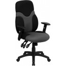Flash Furniture High Back Ergonomic Black and Gray Mesh Task Chair with Adjustable Arms [BT-6001-GYBK-GG] width=