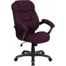 Flash Furniture High Back Grape Microfiber Upholstered Flash Furniture Contemporary Office Chair [GO-725-GRPE-GG] width=