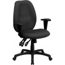 Flash Furniture High Back Gray Fabric Multi-Functional Ergonomic Task Chair with Arms [BT-6191H-GY-GG] width=