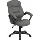 Flash Furniture High Back Gray Microfiber Upholstered Flash Furniture Contemporary Office Chair [GO-725-GY-GG] width=