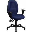 Flash Furniture High Back Navy Fabric Multi-Functional Ergonomic Task Chair with Arms [BT-6191H-NY-GG] width=