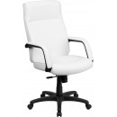 Flash Furniture High Back Flash Furniture White Leather Executive Office Chair with Memory Foam Padding [BT-90033H-WH-GG] width=