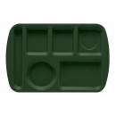 GET Enterprises TL-151-HG Hunter Green Melamine Left Hand 6 Compartment Tray, 9 -1/2"x 14-3/4"(1 Dozen) width=