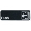 Winco SGN-301 Information Sign  ''Push'' 3" x 9" width=