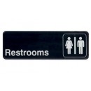 Winco SGN-313 Information Sign  ''Restrooms''  3" x 9" width=