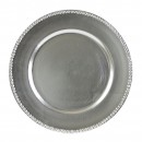 10 Strawberry Street LAS-24D Lacquer Silver Beaded Rim Charger Plate 13" (Case of 24) width=