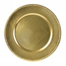 10 Strawberry Street LAG-24D Lacquer Gold Beaded Rim Charger Plate 13" (Case of 24) width=