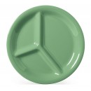 GET Enterprises CP-10-FG Diamond Mardi Gras Rainforest Green Three Compartment Plate, 10-1/4"(1 Dozen) width=