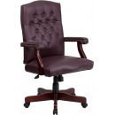 Flash Furniture Martha Washington Flash Furniture Burgundy Leather Executive Swivel Chair [801L-LF0019-BY-LEA-GG] width=