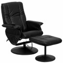 Flash Furniture Massaging  Black Leather Recliner and Ottoman with Leather Wrapped Base [BT-7600P-MASSAGE-BK-GG] width=
