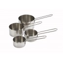 Winco MCP-4P 4-Piece Stainless Steel Measuring Cup Set width=