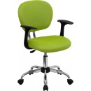 Flash Furniture Mid-Back Apple Green Mesh Task Chair with Arms and Chrome Base [H-2376-F-GN-ARMS-GG] width=