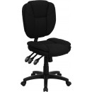 Flash Furniture Mid-Back Black Fabric Multi-Functional Ergonomic Task Chair [GO-930F-BK-GG] width=