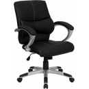 Flash Furniture Mid-Back Black Leather Flash Furniture Contemporary Manager's Office Chair [H-9637L-2-MID-GG] width=