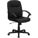 Flash Furniture Mid-Back Black Leather Executive Swivel Office Chair [BT-8075-BK-GG] width=