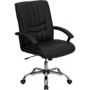 Flash Furniture Mid-Back Black Leather Manager's Chair [BT-9076-BK-GG] width=