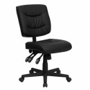 Flash Furniture Mid-Back Black Leather Multi-Functional Task Chair [GO-1574-BK-GG] width=