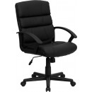 Flash Furniture Mid-Back Black Leather Office Chair [GO-1004-BK-LEA-GG] width=